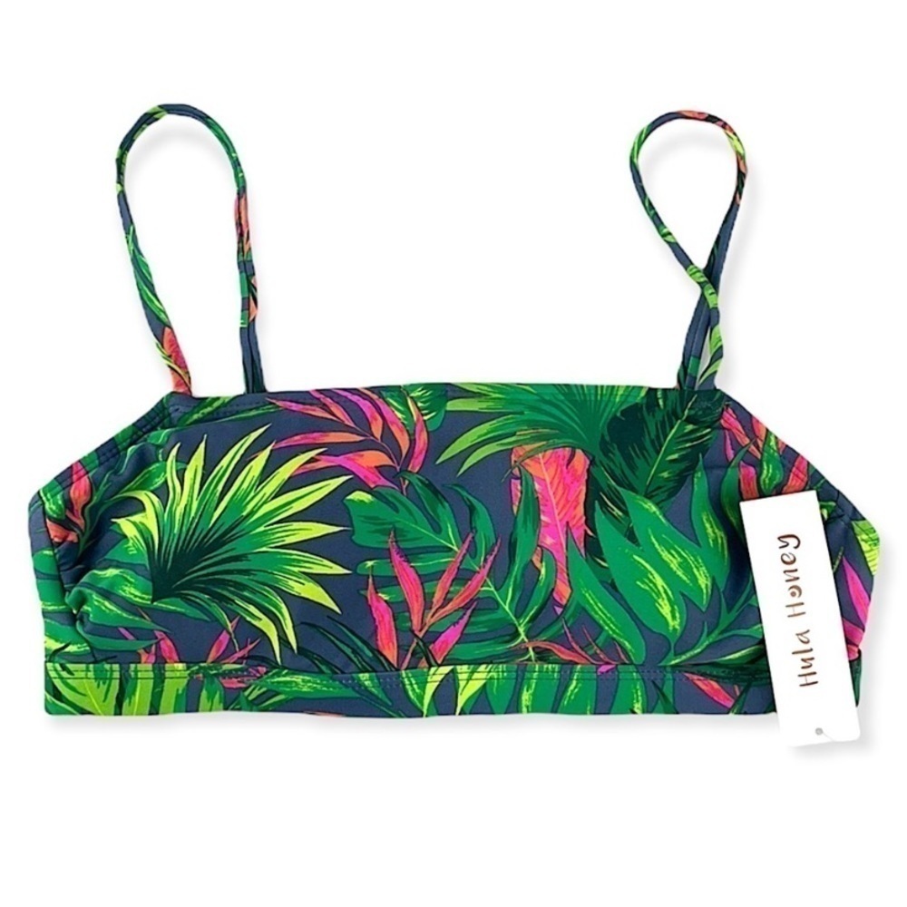 Hula Honey Tropical Hawaiian Print Bikini Top
